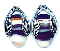 faux banded amethyst earrings